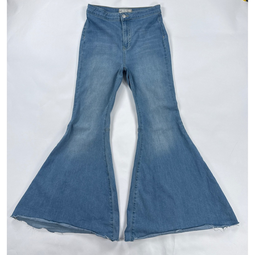 Free People Just Float On Flare Jeans 28 High Rise Bell Bottom Light Wash